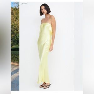 BEC + BRIDGE moon dance strapless dress in limon